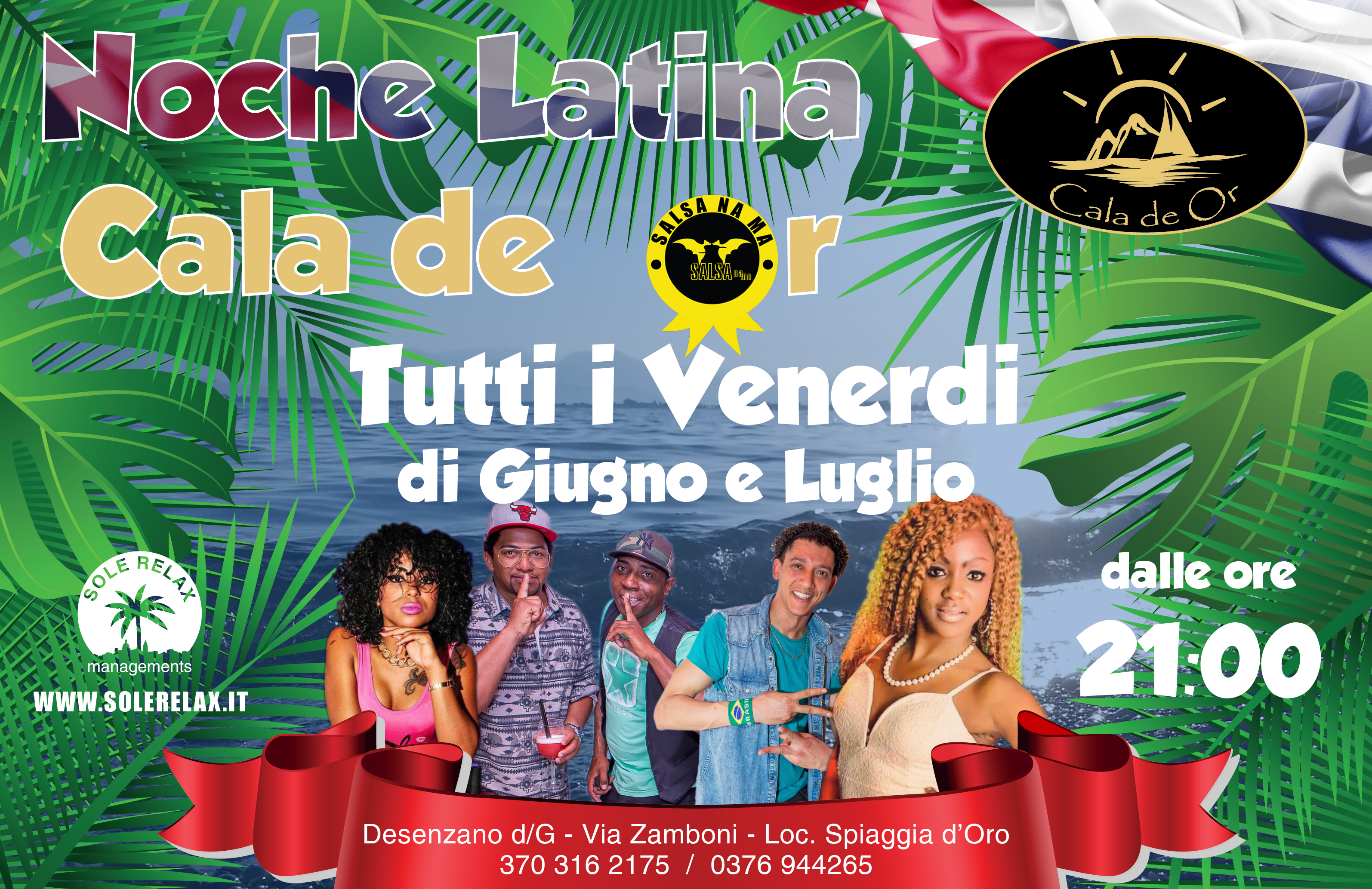 Tutti i Venerdì Noche Latina a Cala de Or - Desenzano del Garda - Via Zamboni - Loc. Spiaggia d'Oro - Vi aspettiamo a ballare - Eventi Venerdì Estivo 2017 Giugno e Luglio - Vi aspettiamo in particolare per l'ultima notte di Luglio