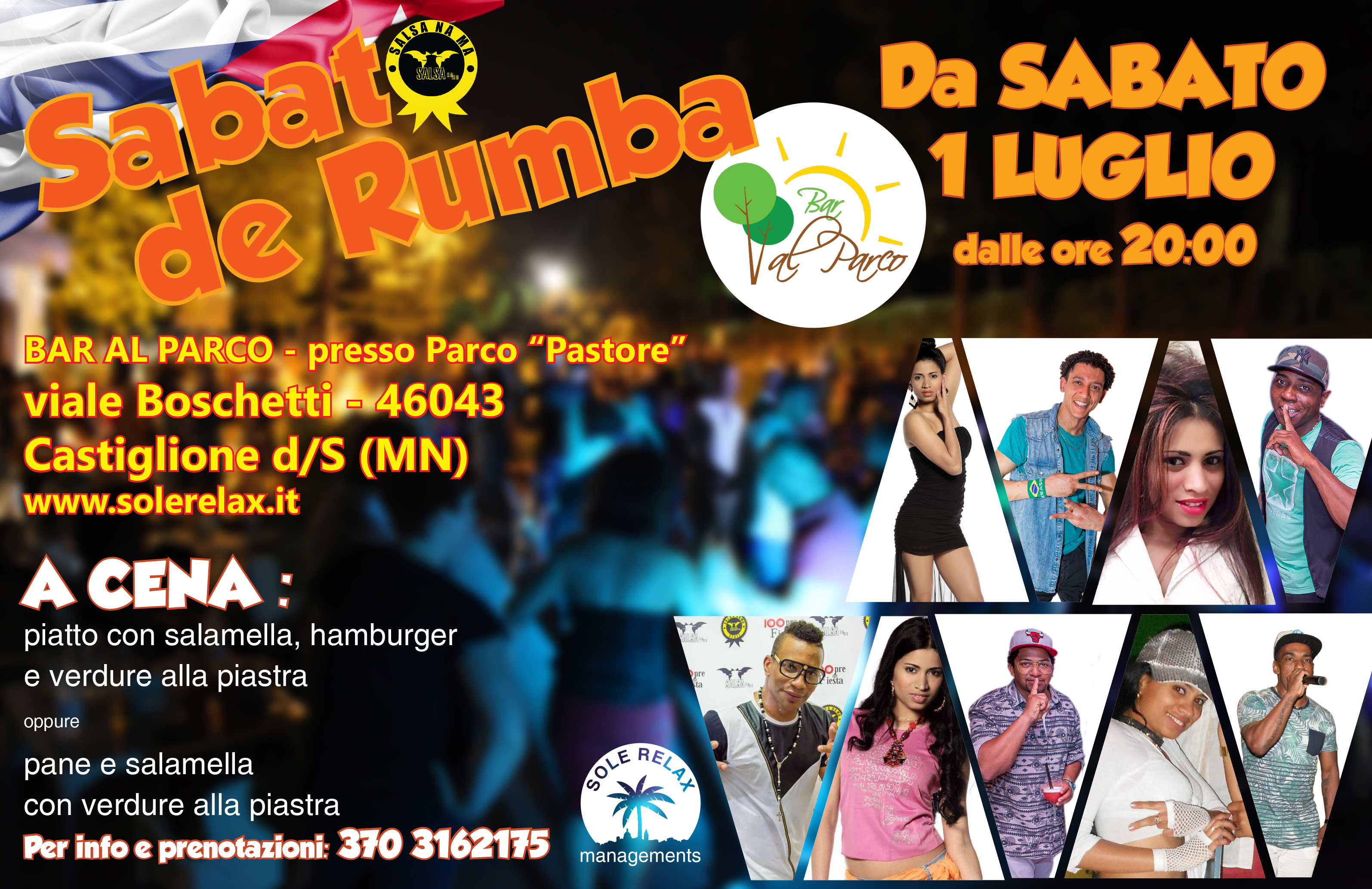 Sabato de Rumba - Bar al Parco Pastore - Castiglione delle Stiviere - Da Sabato 1 Luglio - Tutti i Sabati