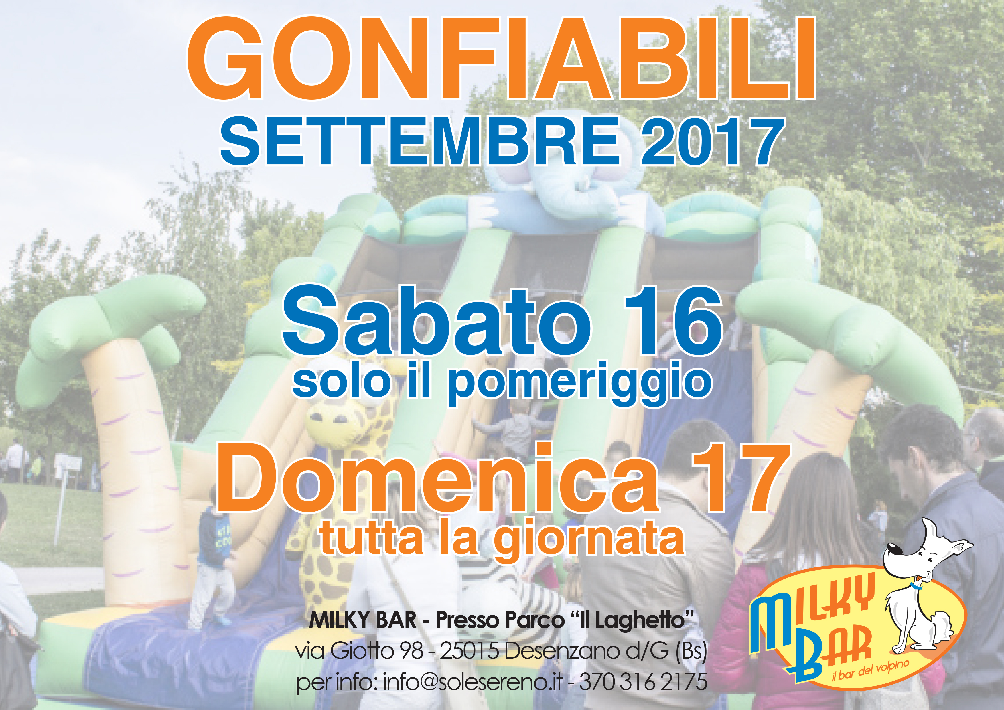 Sabato e Domenica Gonfiabili - Milky Bar - Parco Laghetto - Desenzano del Garda