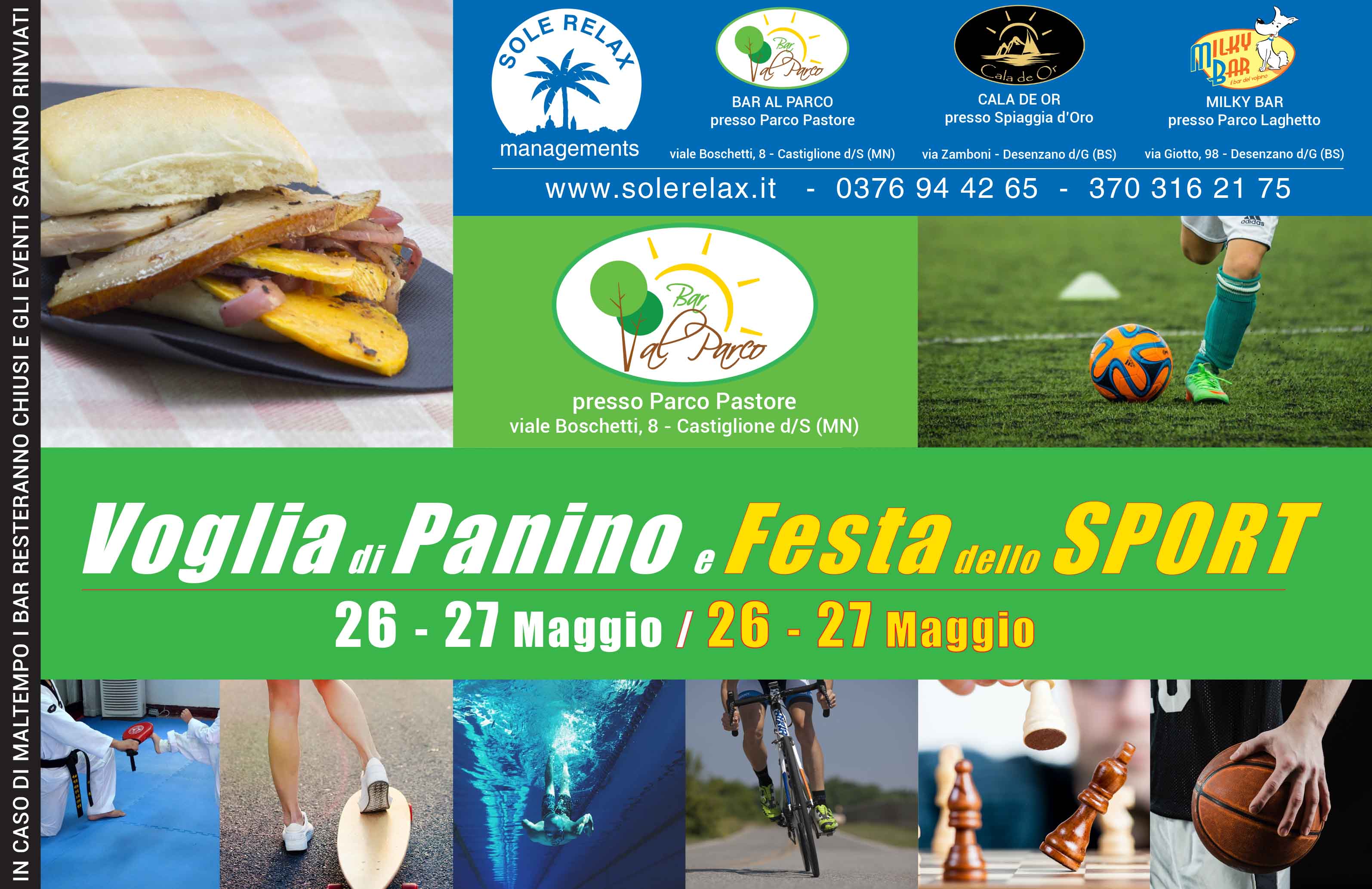 Voglia di Panino e Festa dello Sport - Castiglione delle Stiviere - Bar al Parco Pastore - Sole Relax