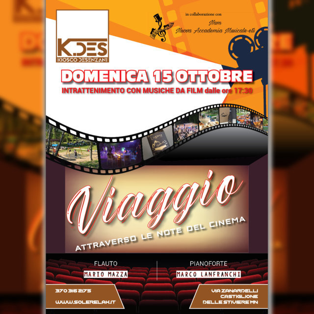 Viaggio attraverso le note del cinema 15 ottobre K.DES Kiosco Desenzani