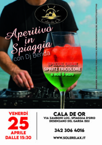 Aperitivo in Spiaggia con Dj Benda 25 aprile 2025 a Cala de Or