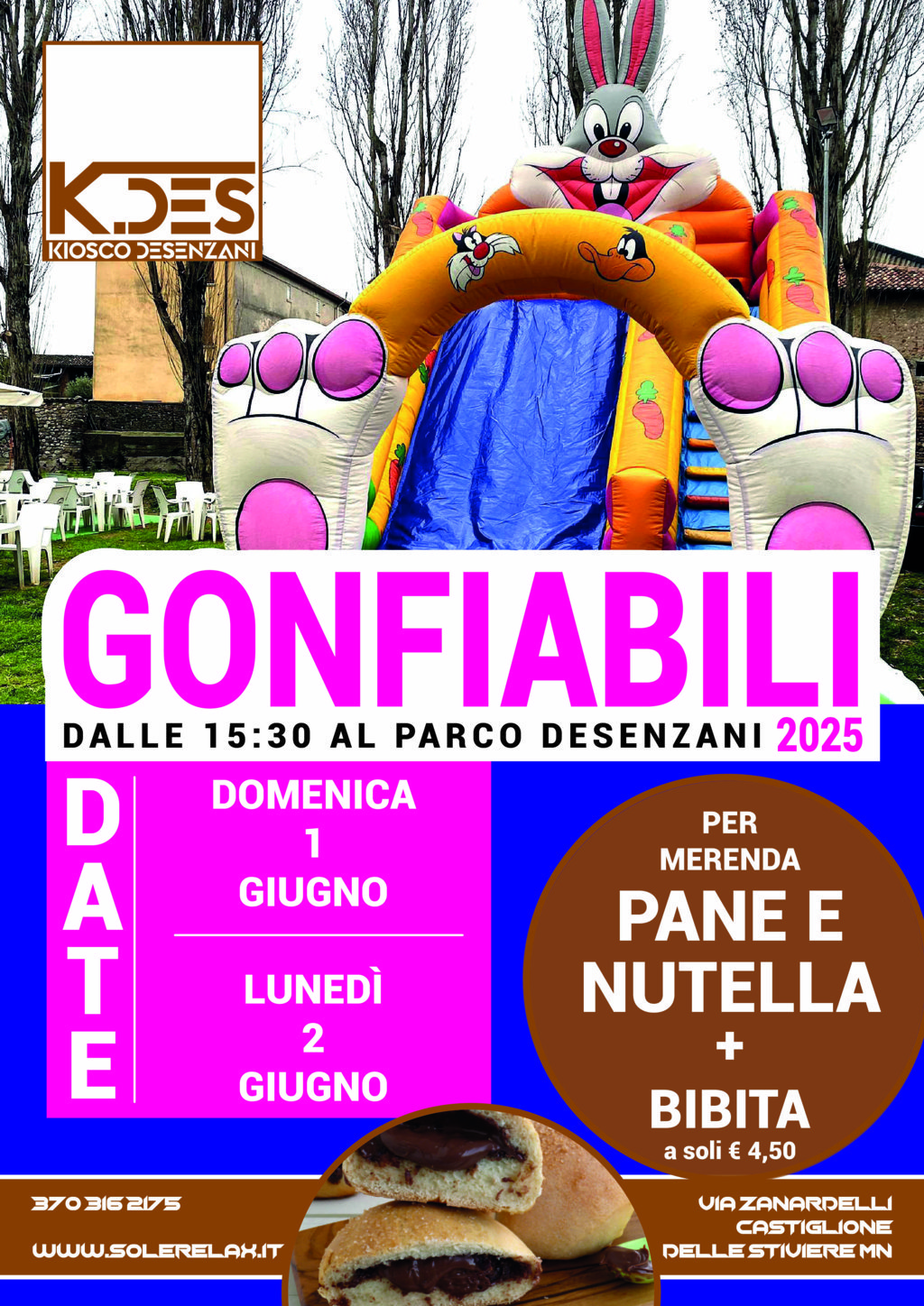 1 e 2 Giugno 2025 Gonfiabili al Parco Desenzani
