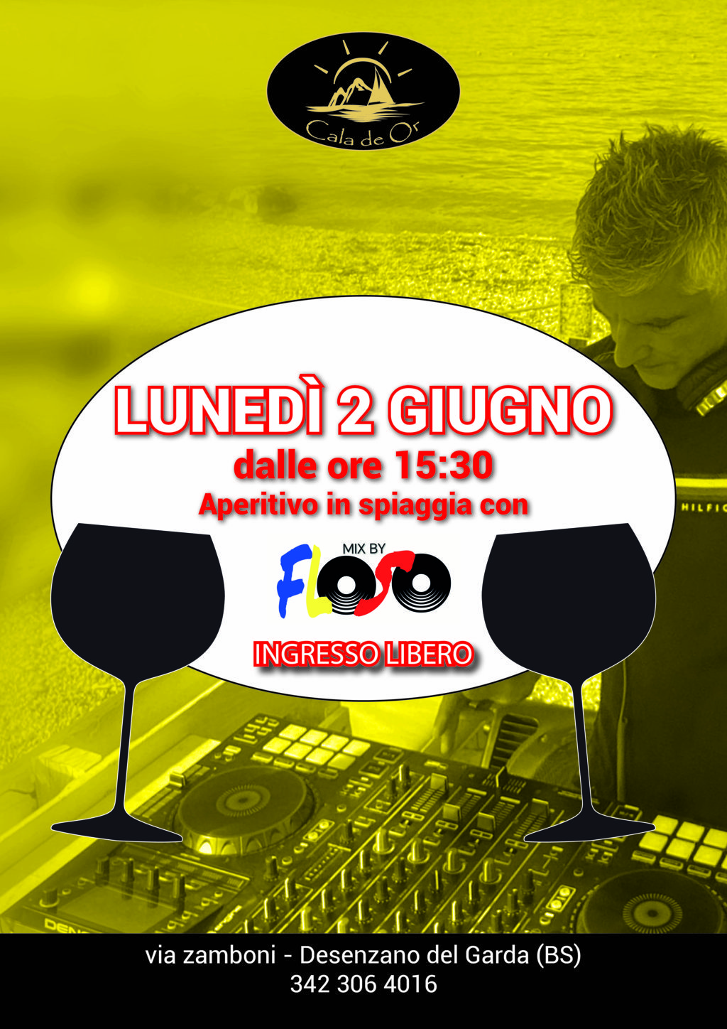 2 giugno aperitivo in spiaggia con dj floso a cala de or