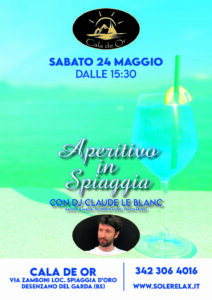 24 maggio aperitivo in spiaggia con dj claude le blanc