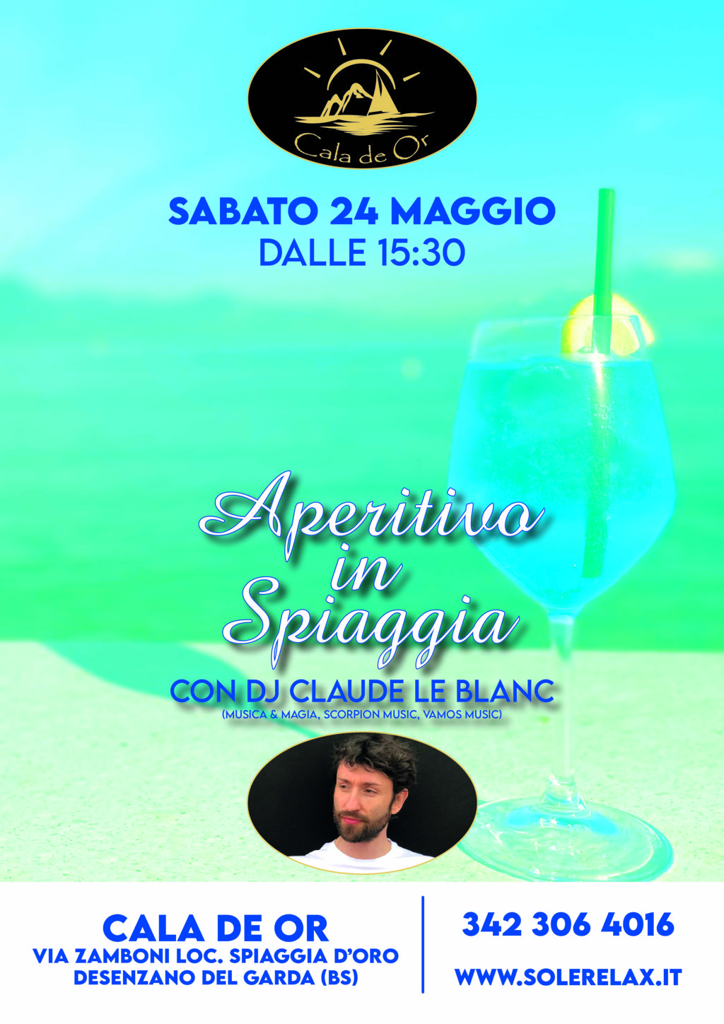 24 maggio aperitivo in spiaggia con dj claude le blanc
