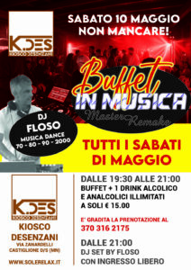 buffet in musica sabato 10 maggio al k.des