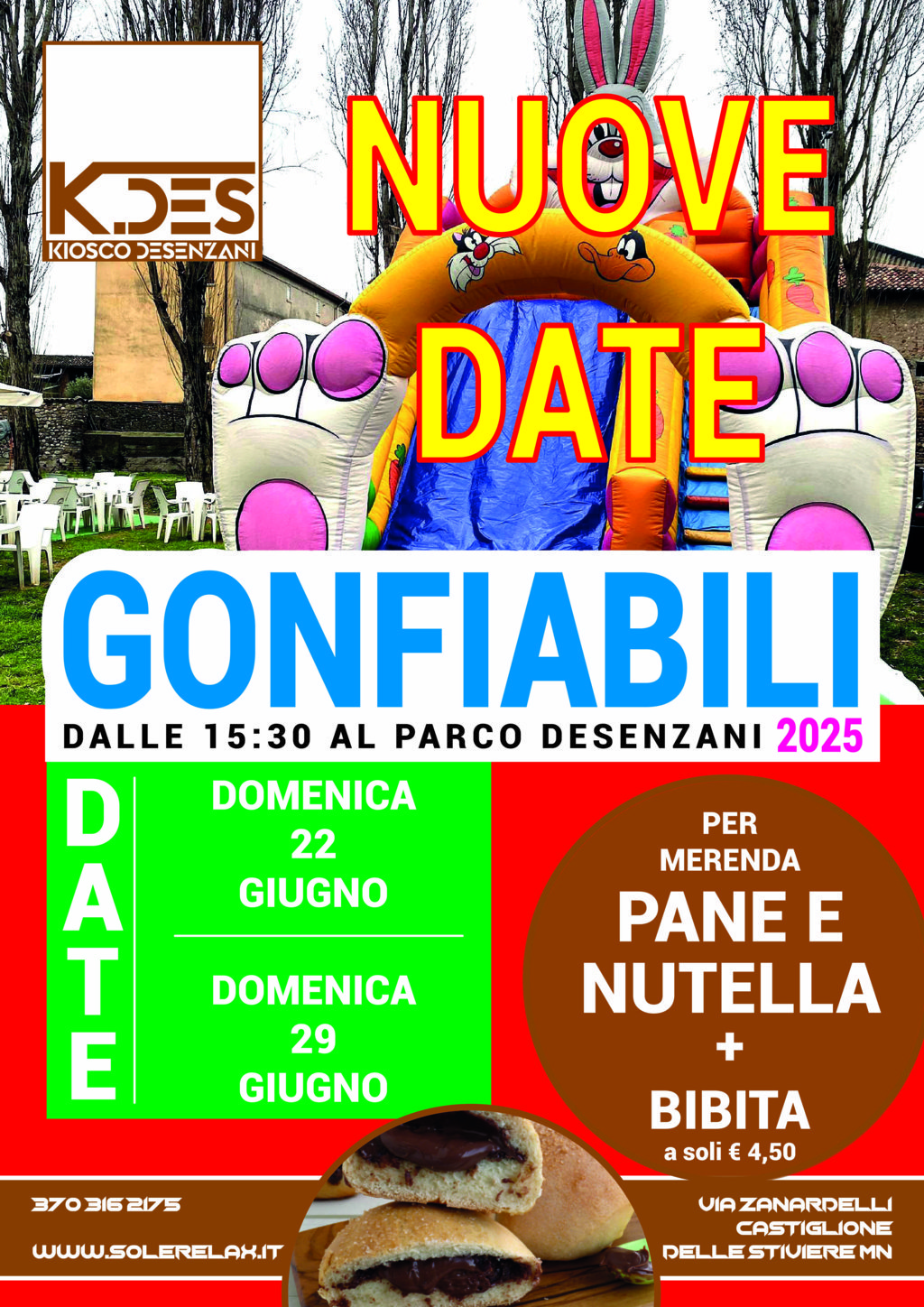 22 Giugno Gonfiabili al K.DES 29 Giugno