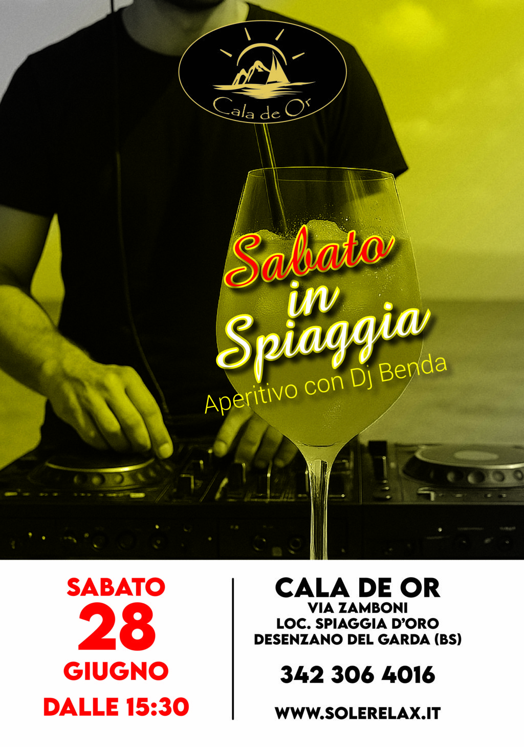 28 Giugno Sabato in Spiaggia con dj Benda