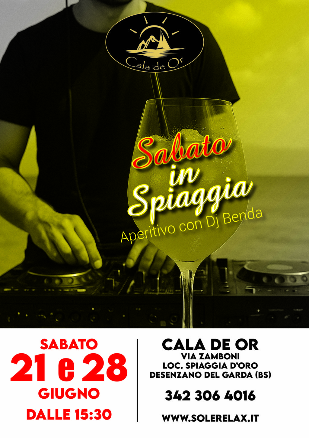 sabato in spiaggia - aperitivo con dj benda - Sabato 21 e 28 Giugno 2025