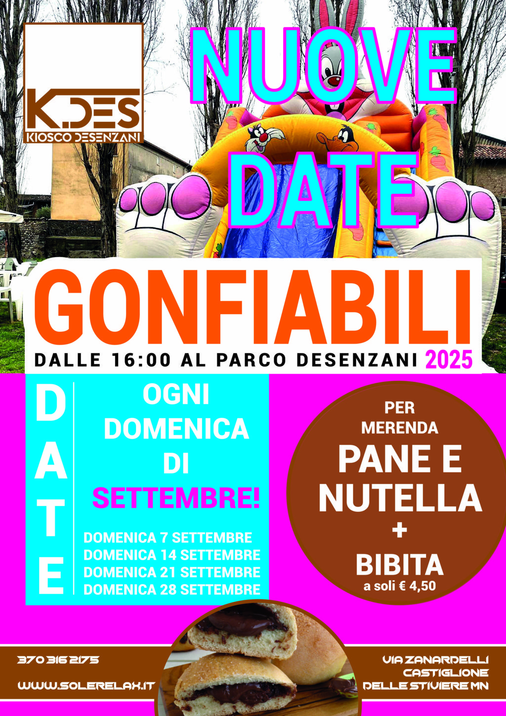 NUOVE DATE SETTEMBRE gonfiabili 2025 al K.DES