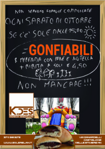 ogni Sabato di OTTOBRE dalle 15 gonfiabili al K.DES