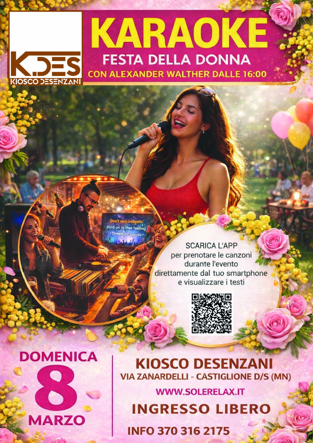 Karaoke Festa della Donna DOMENICA 8 MARZO al K.DES