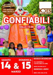 14-15 marzo Gonfiabili per Bambini a Castiglione delle Stiviere divertimento al Kiosco Desenzani