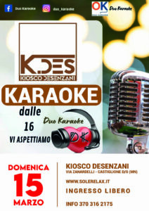DOMENICA 15 MARZO karaoke k.des