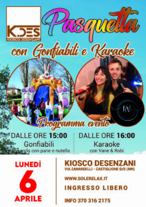 Lunedì 6 Aprile 2026 ti aspettiamo per la Pasquetta al K.DES con Karaoke e gonfiabili