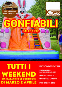 tutti i weekend di marzo e aprile gonfiabili per bambini al K.DES