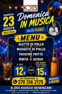 Domenica in Musica con Dj floso al K.DES