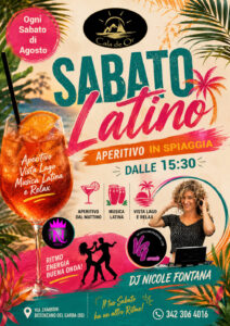 Sabato Latino Cala de Or - Ogni Sabato di Agosto aperitivo in spiaggia a Desenzano del Garda