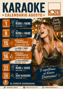 calendario agosto karaoke castiglione delle stiviere presso parco desenzani K.DES