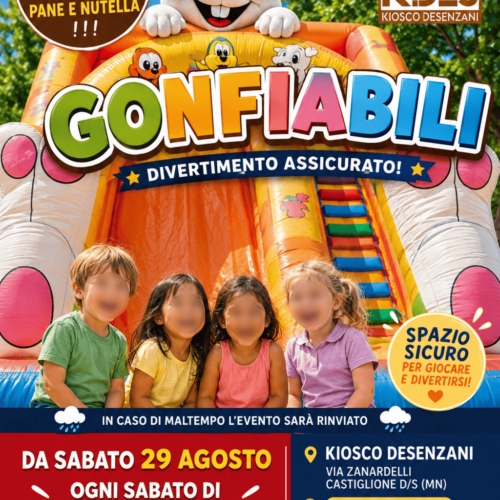 Gonfiabili Settembre al K.DES Kiosco Desenzani di Castiglione delle Stiviere (MN) presso il Parco Desenzani ogni sabato