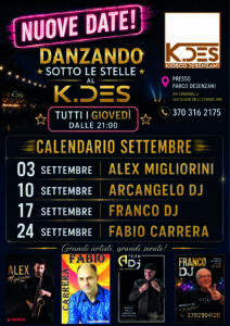 danzando sotto le stelle al k.des 2026 nuove date settembre ballo liscio castiglione delle stiviere (MN)